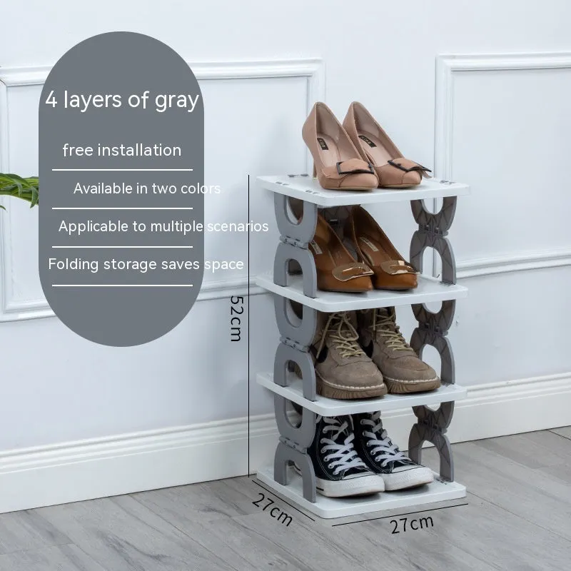 Household Simple Shoe Rack Folding Multi-layer Door