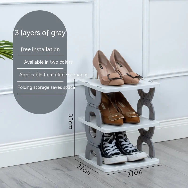 Household Simple Shoe Rack Folding Multi-layer Door