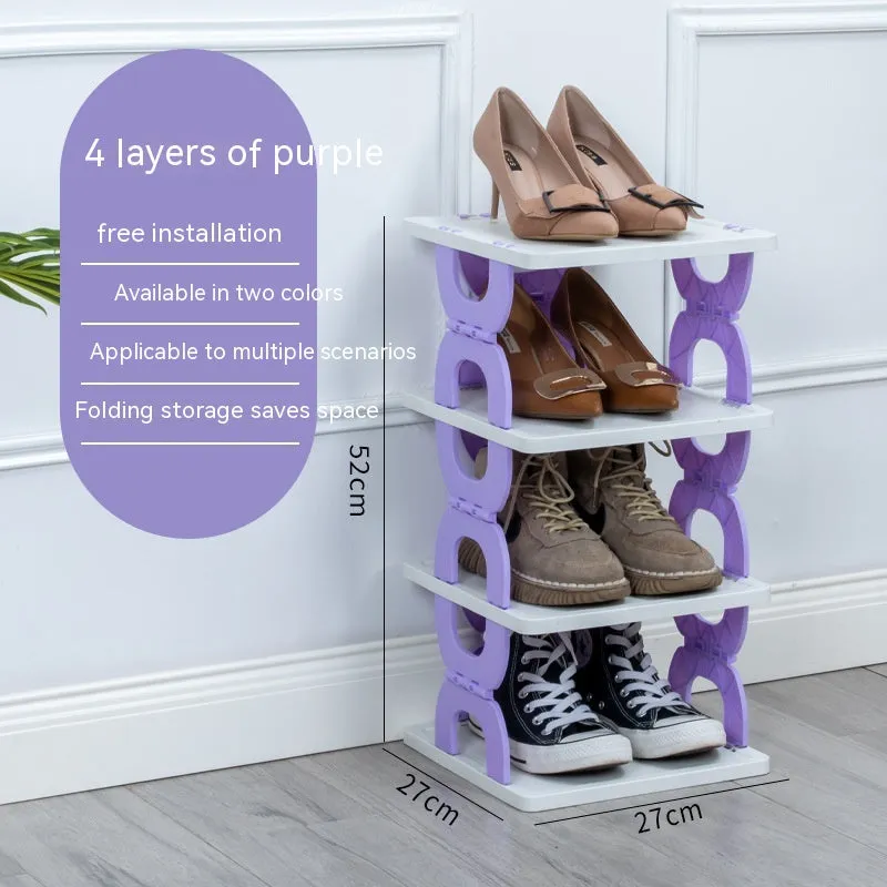 Household Simple Shoe Rack Folding Multi-layer Door