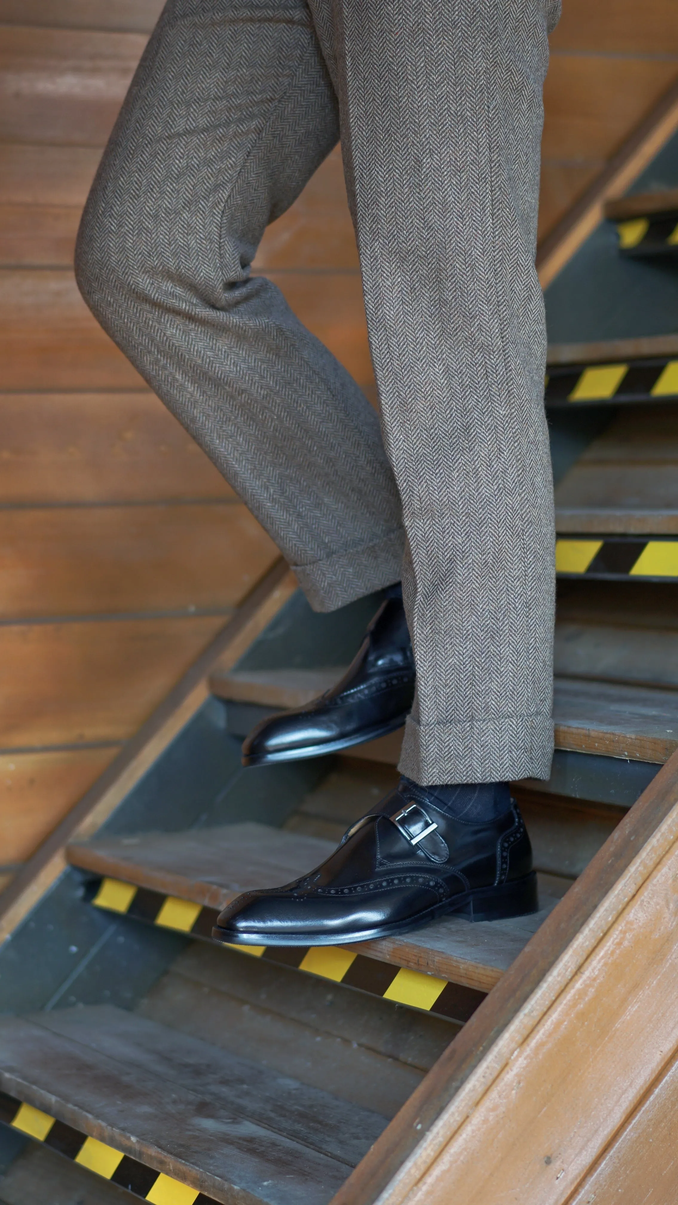 Imperial Patina Black Single Monk Straps