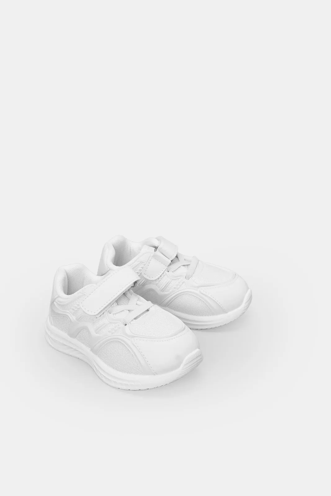 Infant Girls White Velcro Pumps