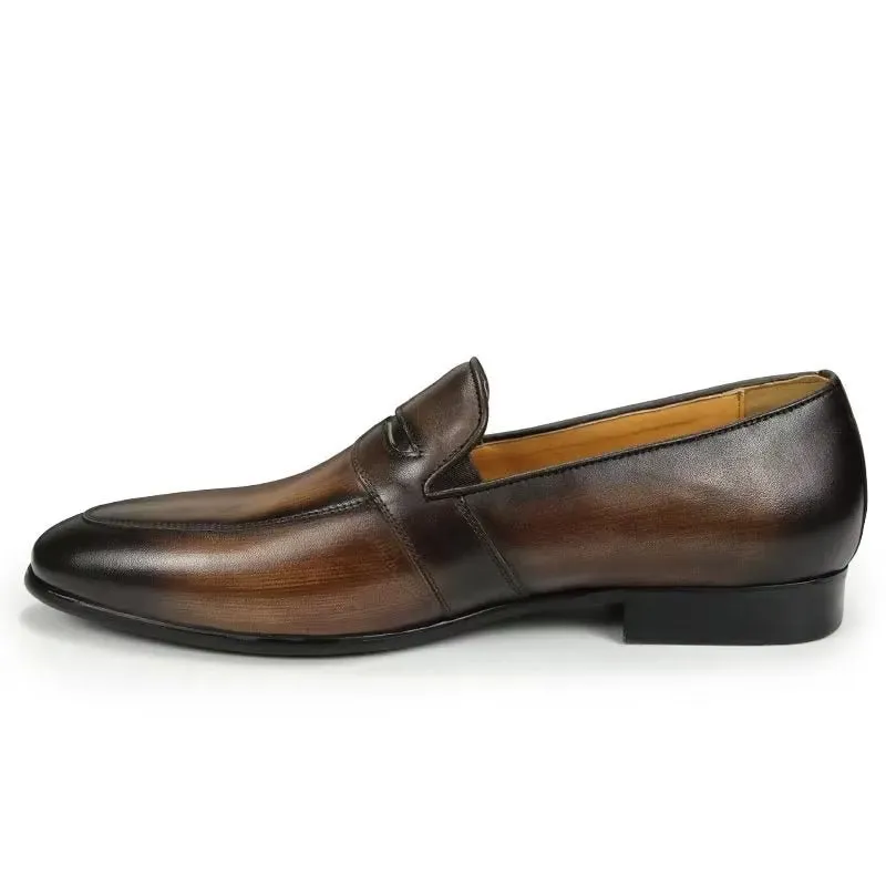 LeatherLuxe Croc Pattern Lavish Slip On Loafers