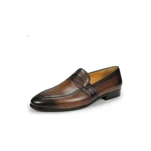 LeatherLuxe Croc Pattern Lavish Slip On Loafers