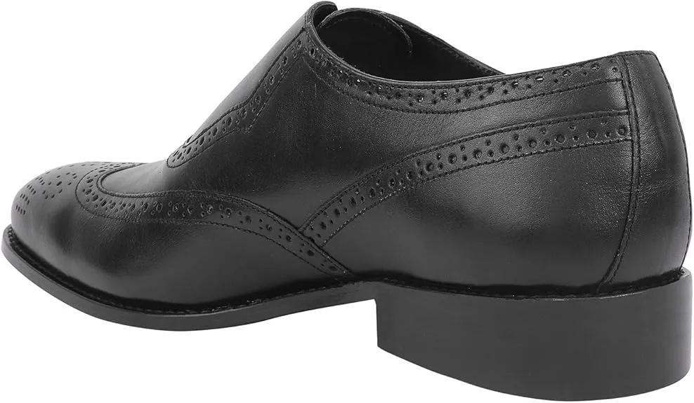 Libertyzeno Men's Black Wingtip Slip-On Dress Shoes Size 7.0 Pair Of Shoes