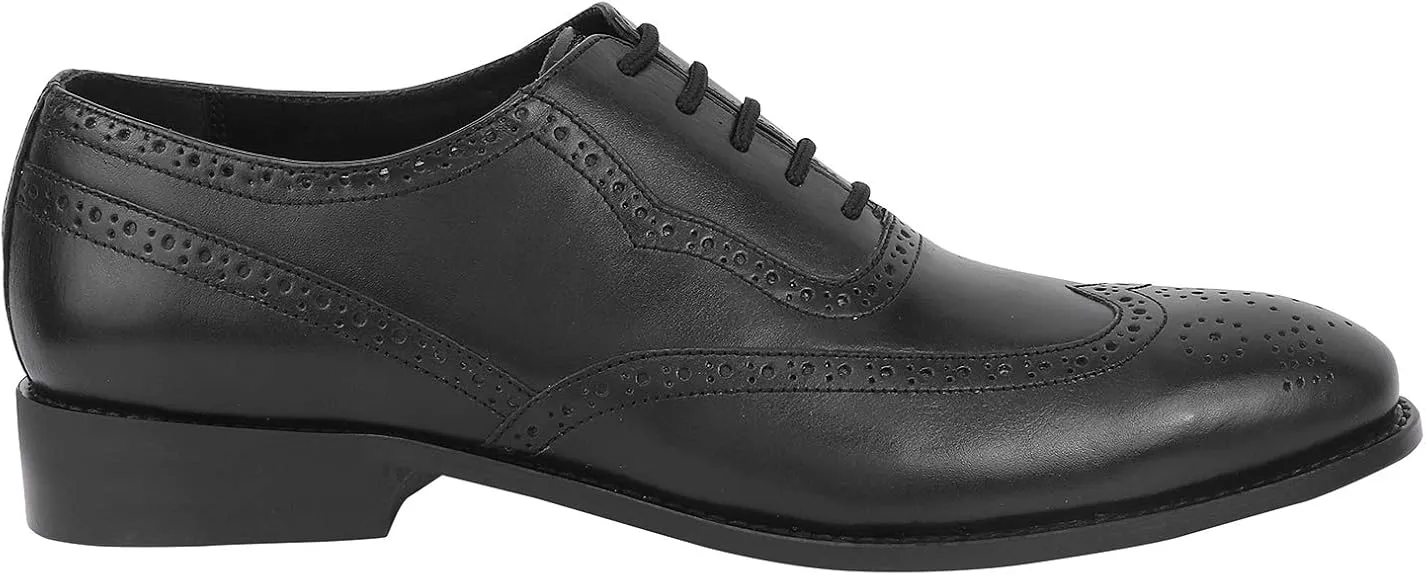 Libertyzeno Men's Black Wingtip Slip-On Dress Shoes Size 7.0 Pair Of Shoes