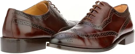 Libertyzon Men's Brown Wingtip Oxford Dress Size 7.5 Pair Of Shoes