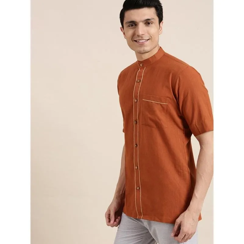 Light brown Khadi Men Shirt