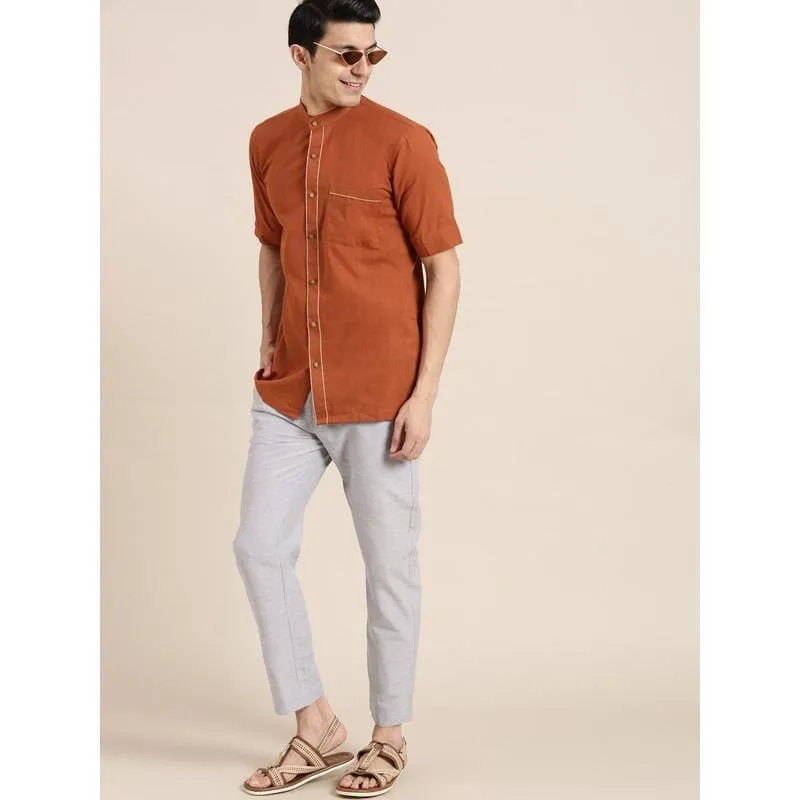 Light brown Khadi Men Shirt