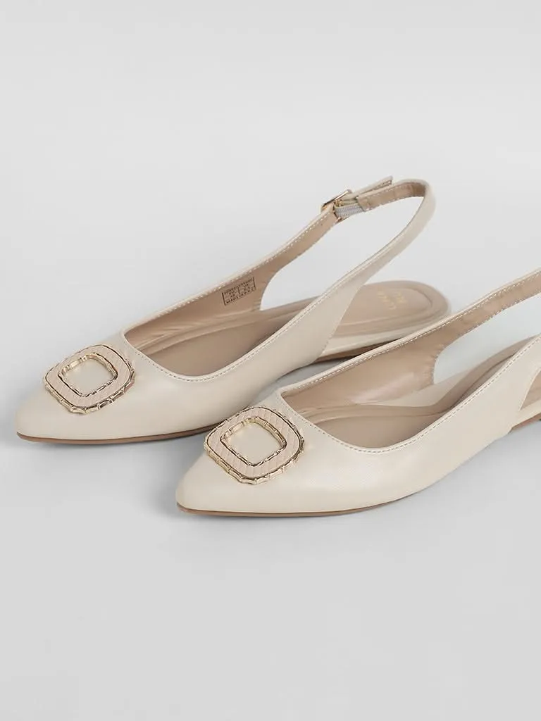 LUNA BLU Beige Sling Back Shoes