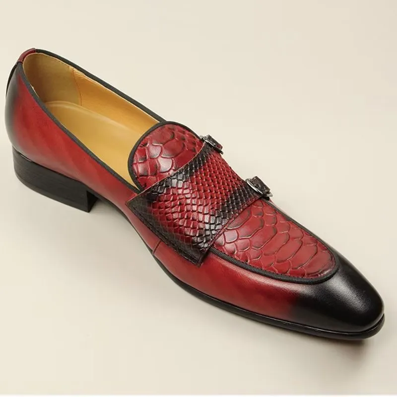 LuxCroc Exotic Metal Toe Slip-On Loafers