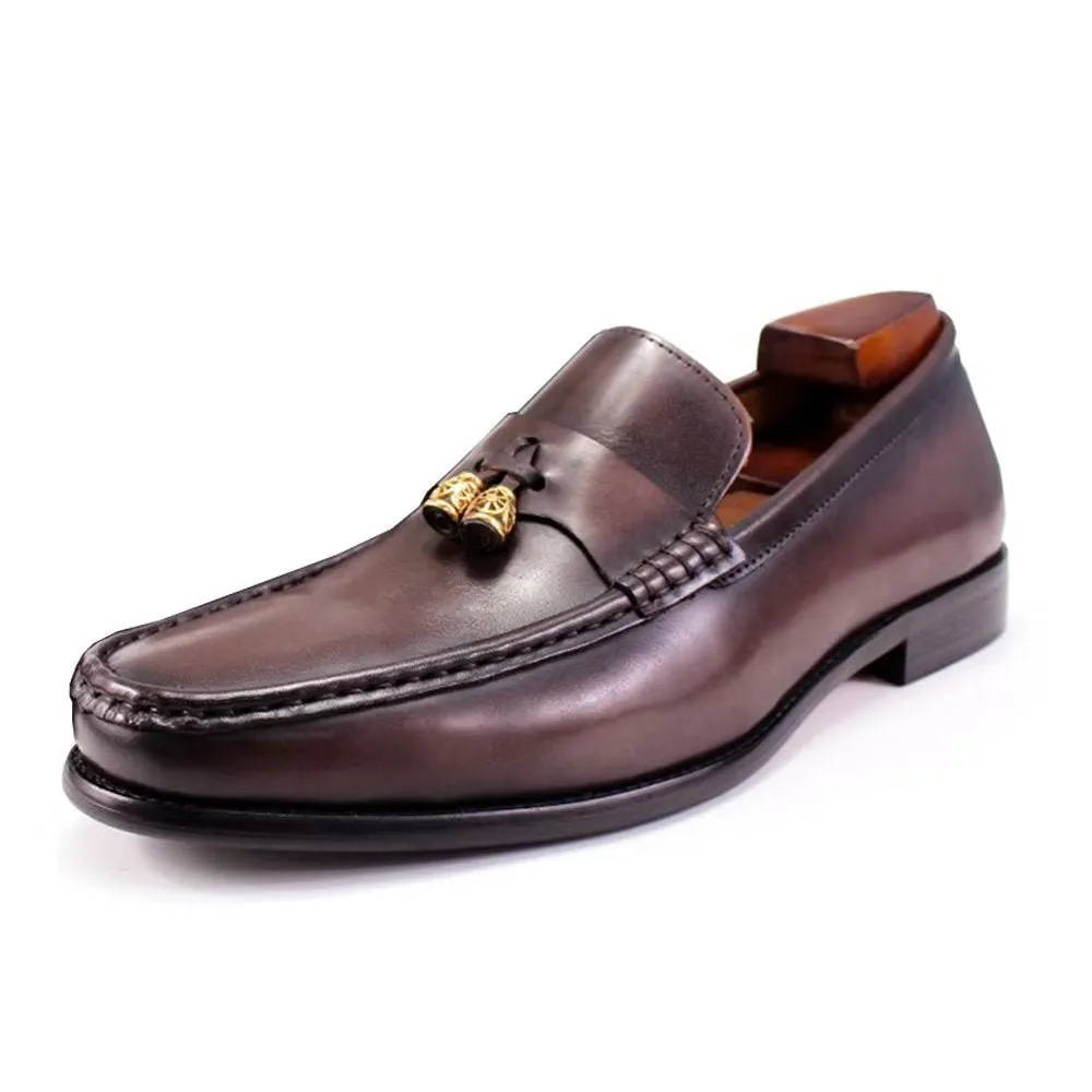 LuxeLeather Brogue Slip Ons