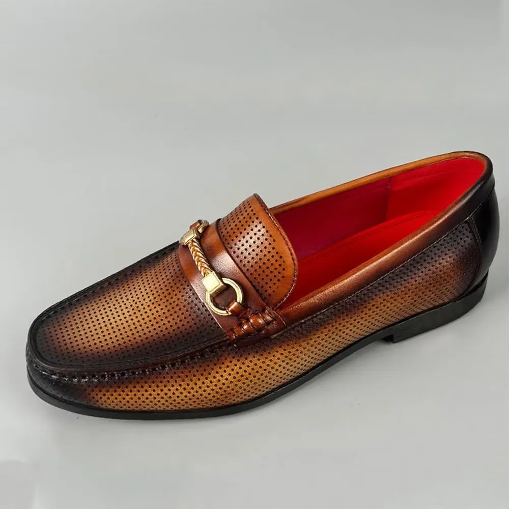 LuxLeather Elegant Genuine Leather Slip On Loafers