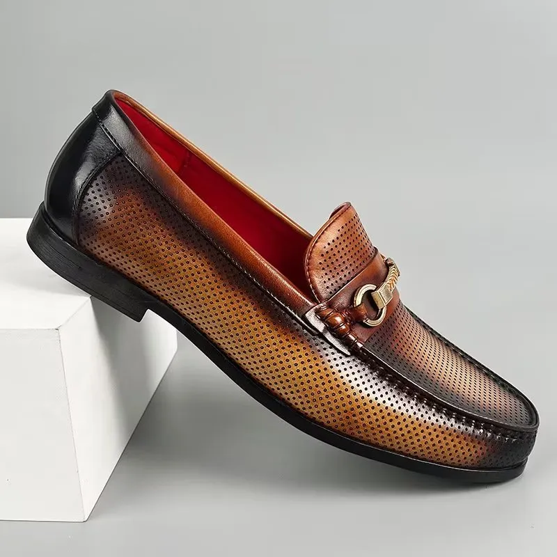 LuxLeather Elegant Genuine Leather Slip On Loafers