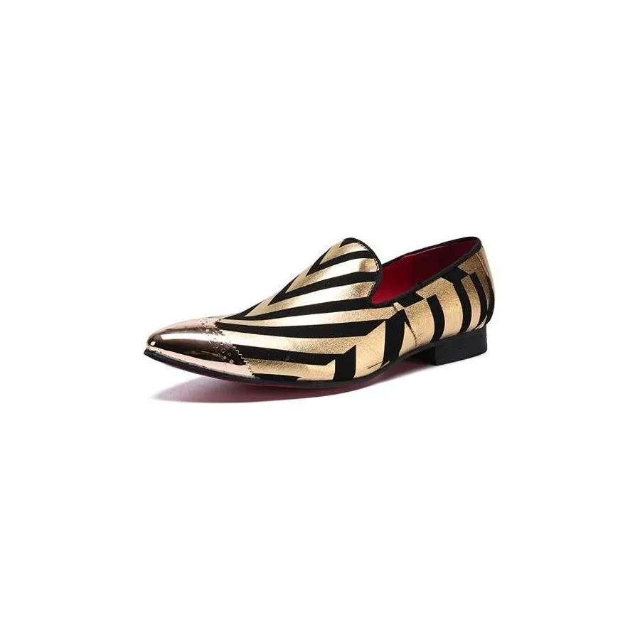 Luxury Exotic Striped Pointed Toe Oxford Shoes