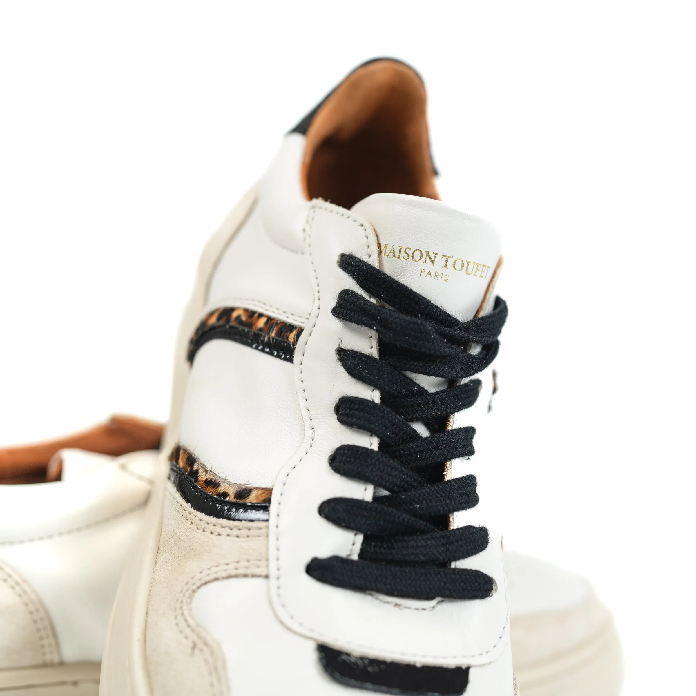 Maison Toufet Cream and Black Trainer