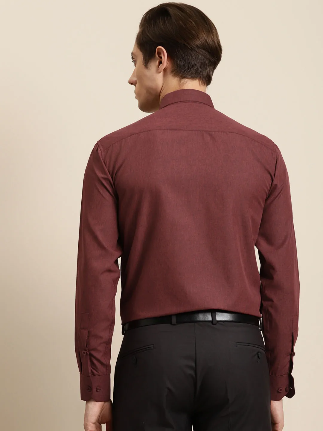 Men's Cotton Maroon Classic Shirt - Sojanya