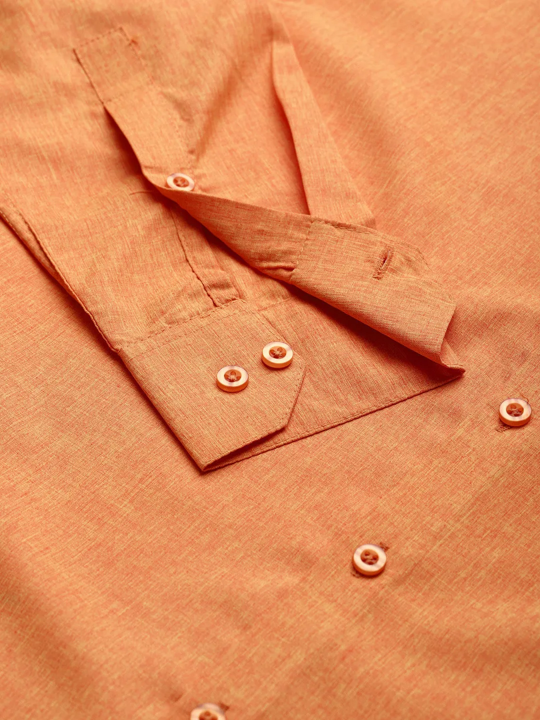 Men's Cotton Orange Formal Classic Shirt - Sojanya