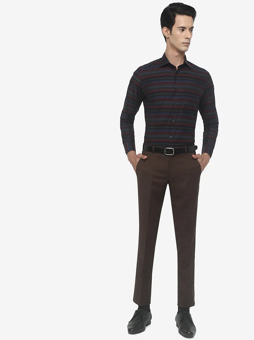 Multicolor Striped Slim Fit Formal Shirt | Metal