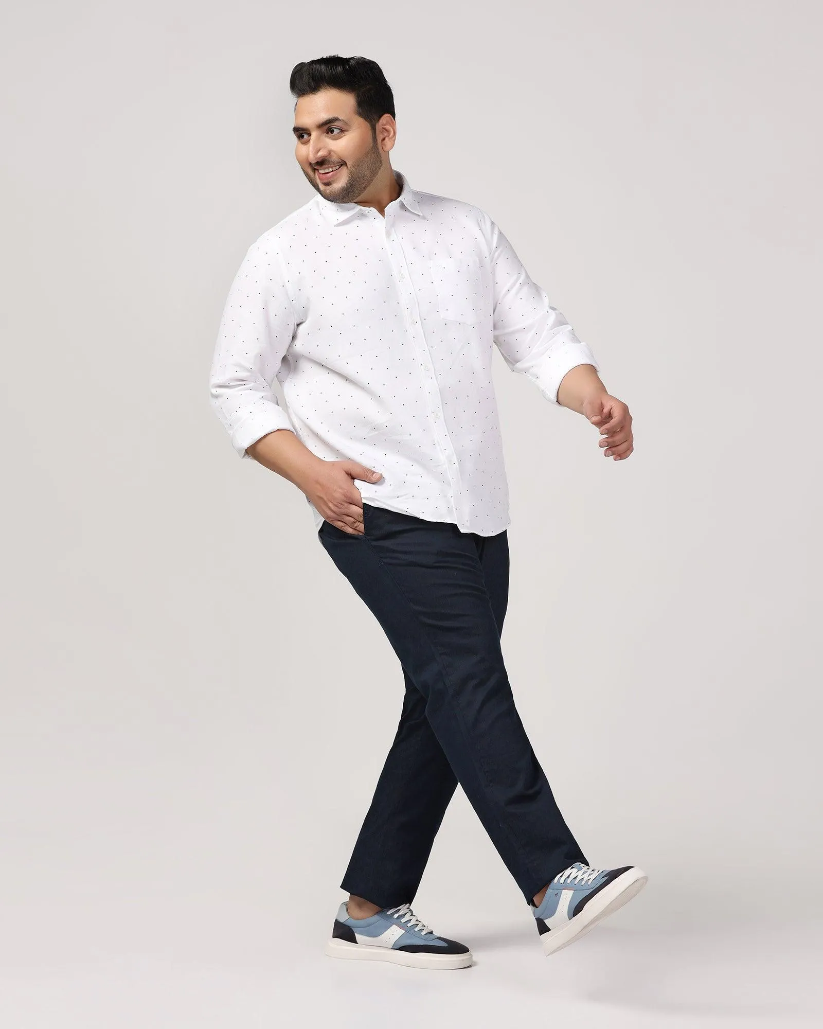 Must Haves Slim Fit B-91 Casual Navy Solid Khakis - Kiler