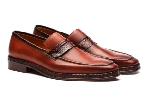 Penny Loafers Python Skin - Cognac