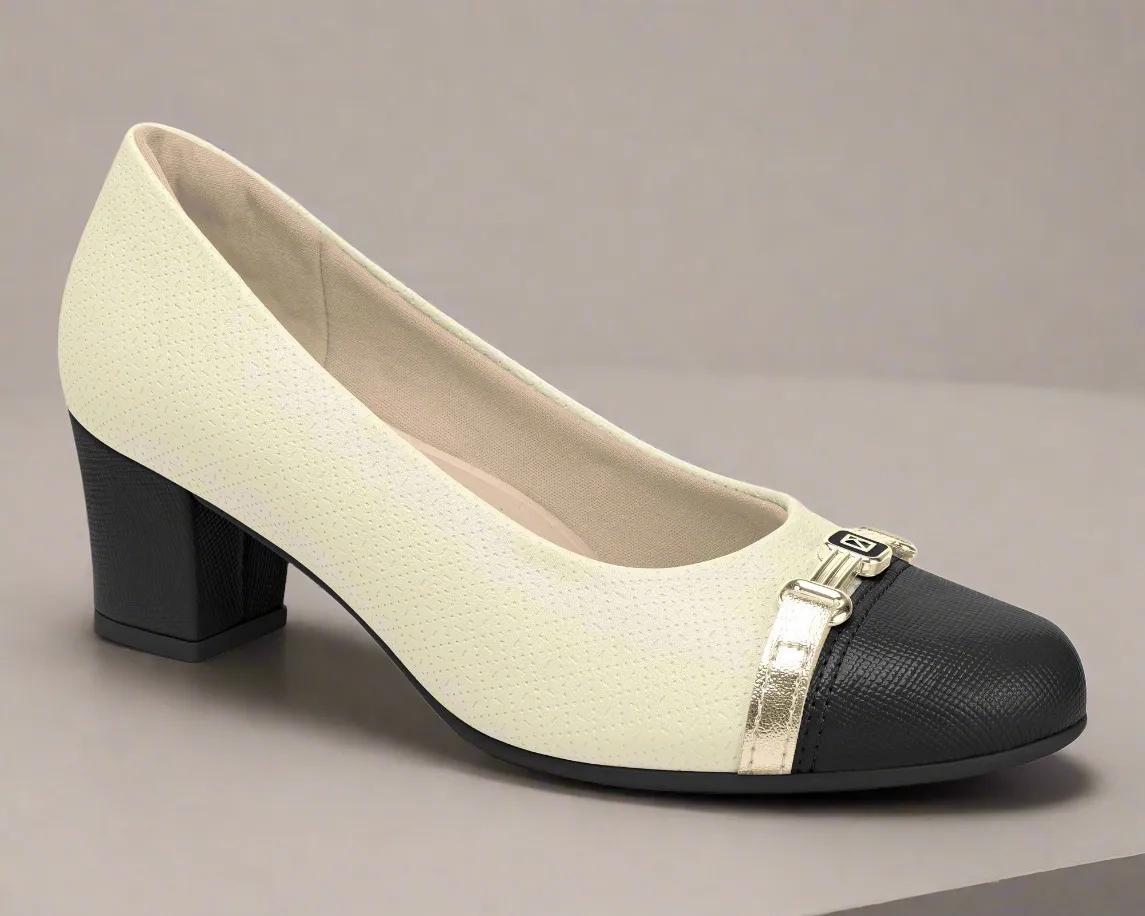 Piccadilly Ref: 110173-005 Off White Business Court Shoe with Medium Heel - The Ultimate Blend of Elegance and Comfort for Your Professional Wardrobe