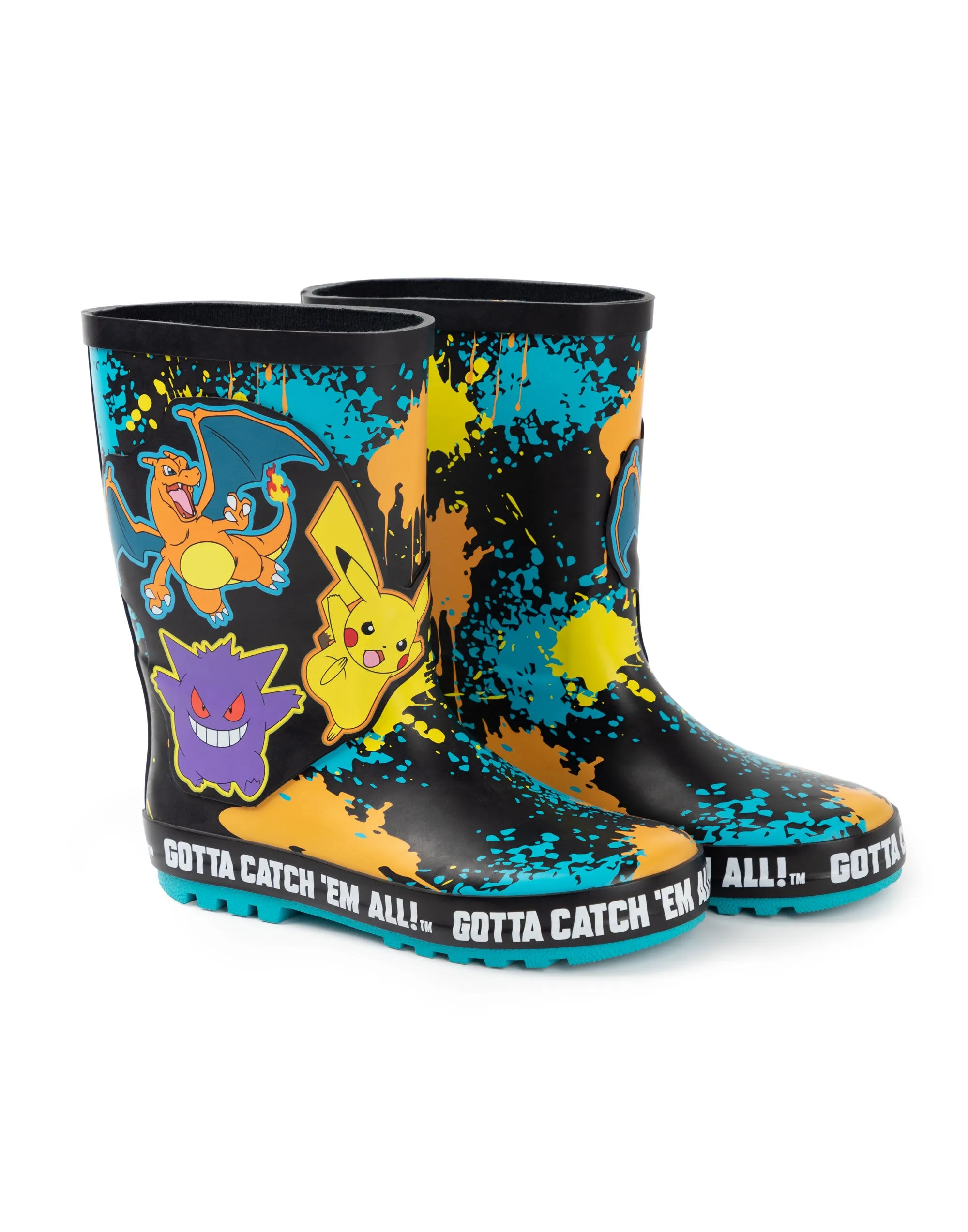 Pokemon Multi Character Boys Multicoloured Wellington Boots without Handles