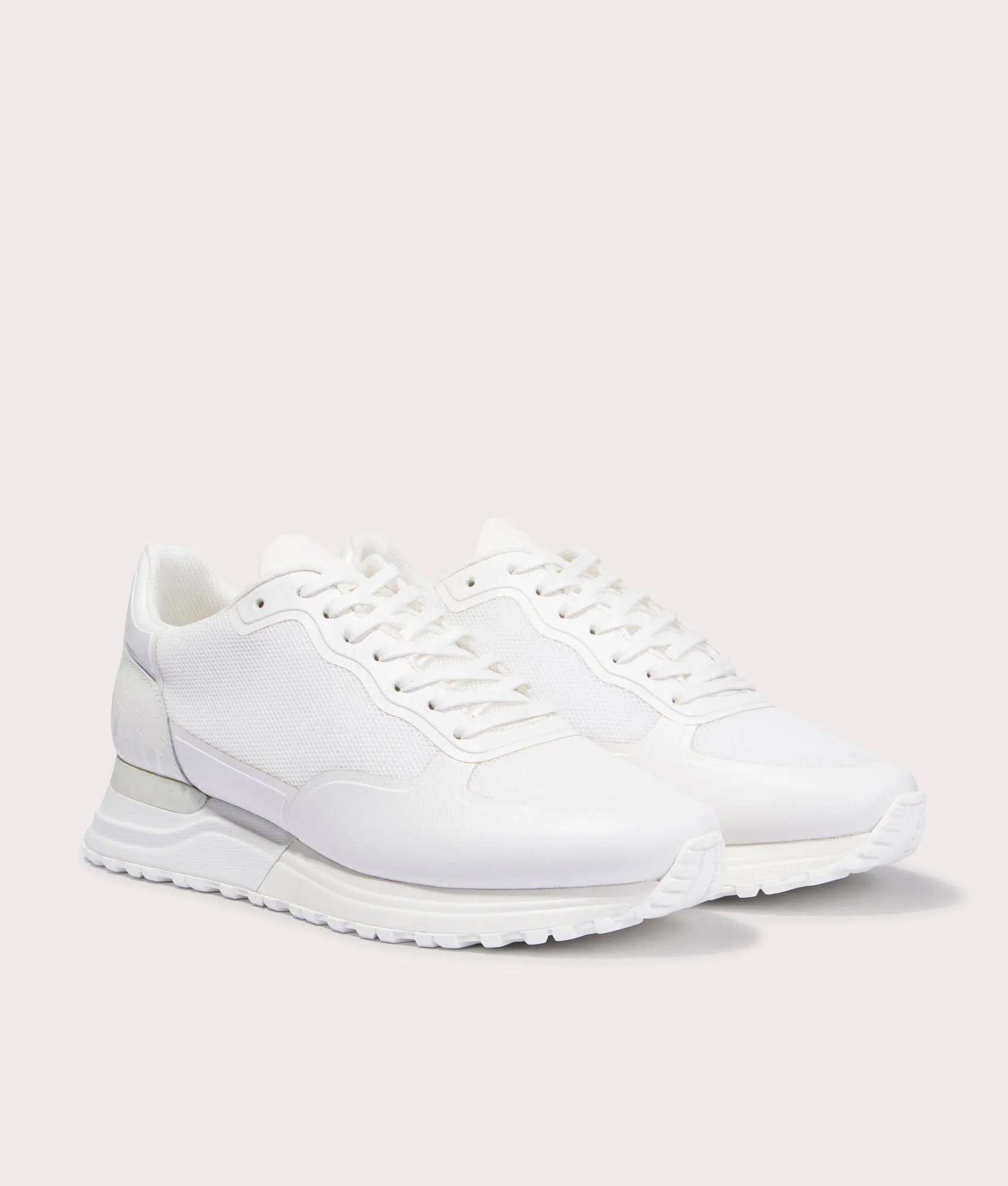 Popham 3D Fused Mesh White Trainers