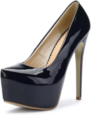 "Step Up Your Fashion Game: OCHENTA Women's Chic Hidden Platform Stiletto Slip-On Pumps"