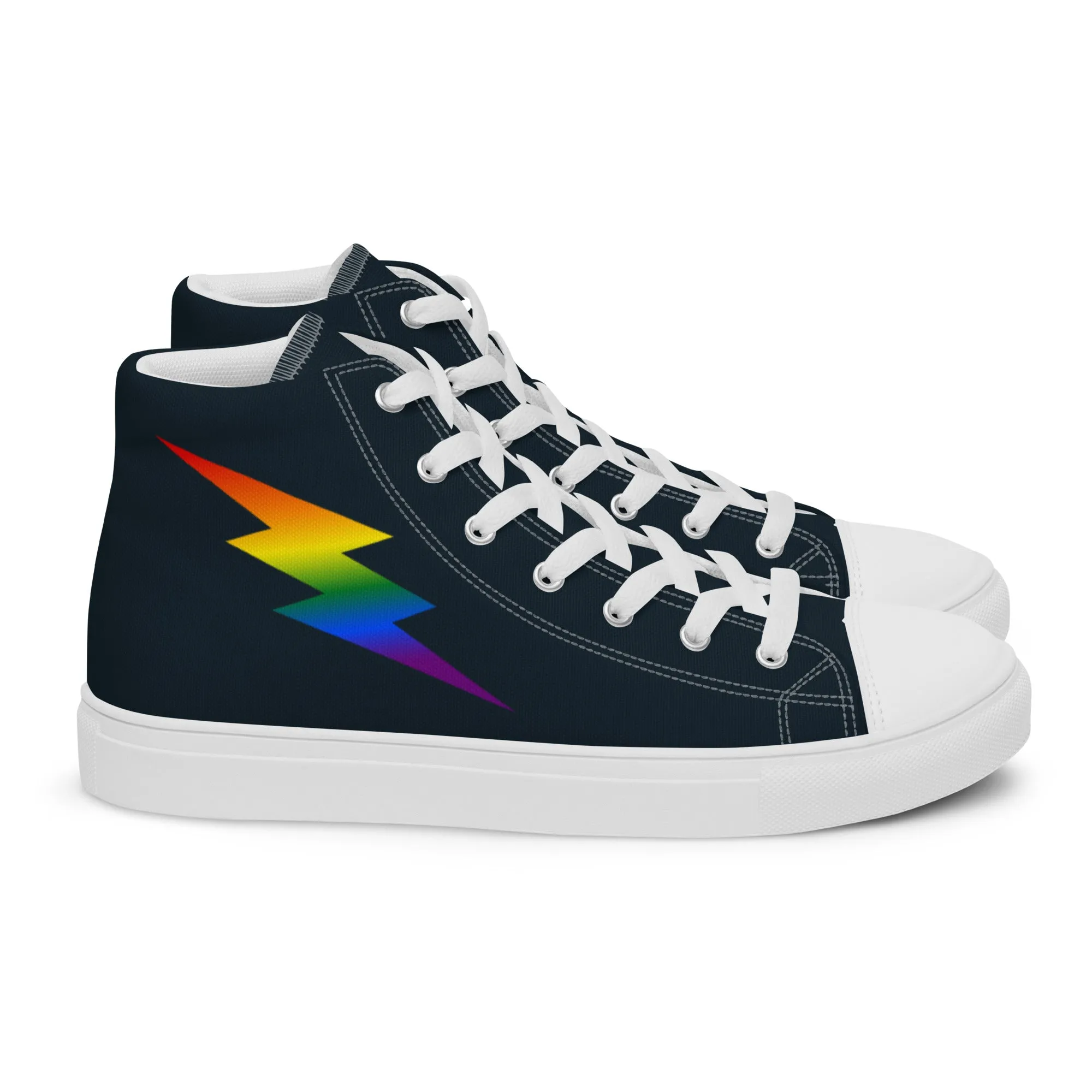 Rainbow Lightning Blue High Top Trainers (male sizes)