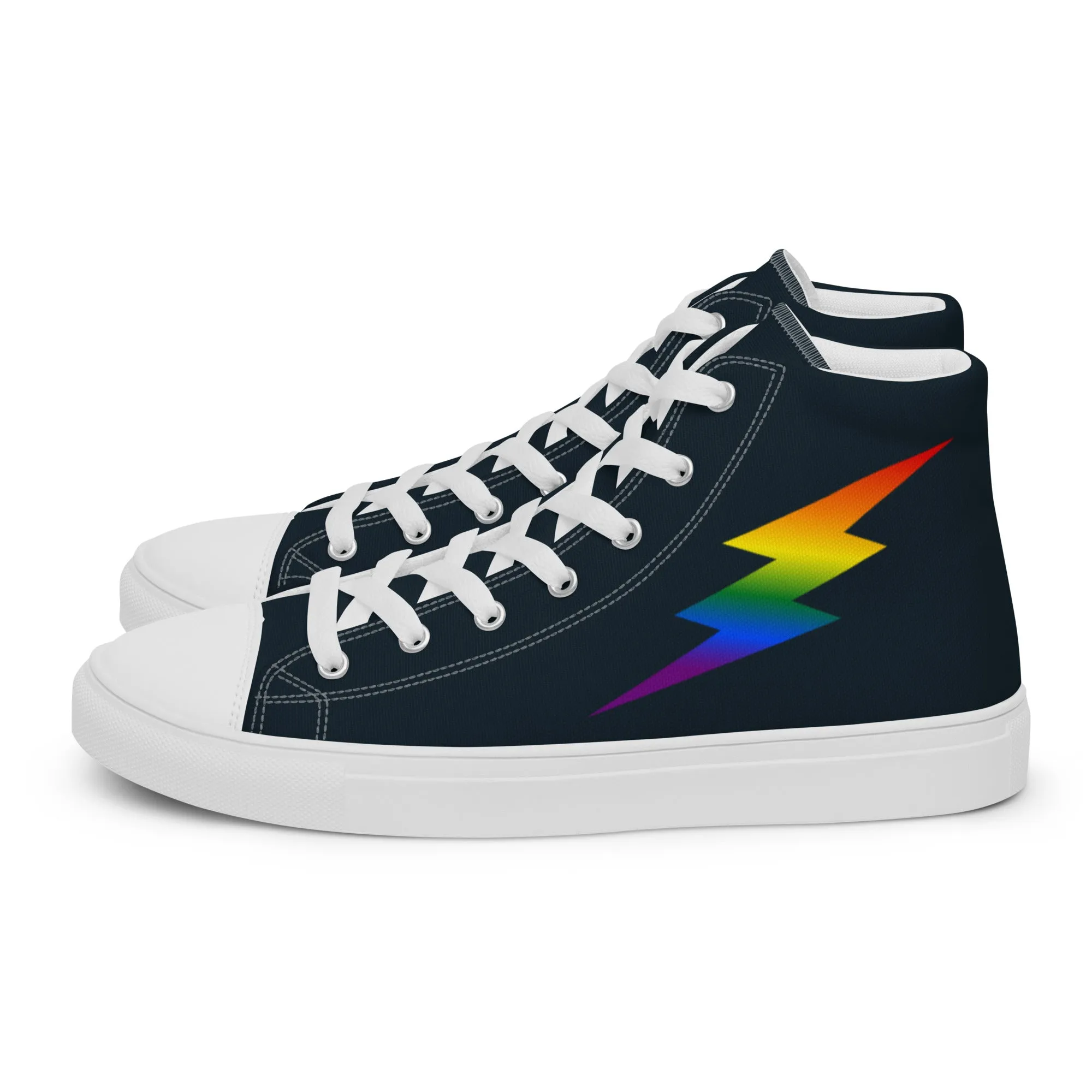 Rainbow Lightning Blue High Top Trainers (male sizes)