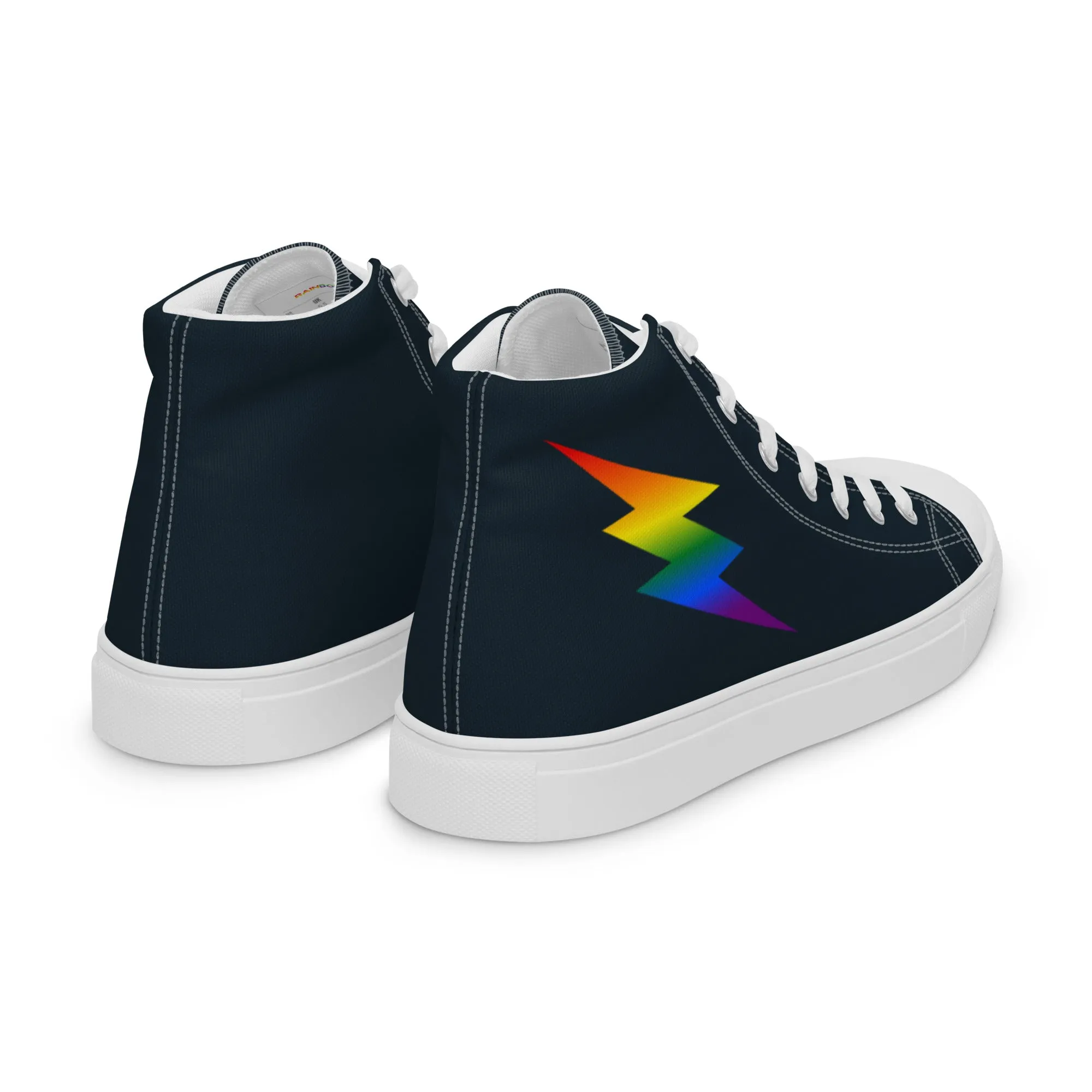 Rainbow Lightning Blue High Top Trainers (male sizes)