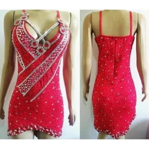 Red Lace Samba Shine Dress