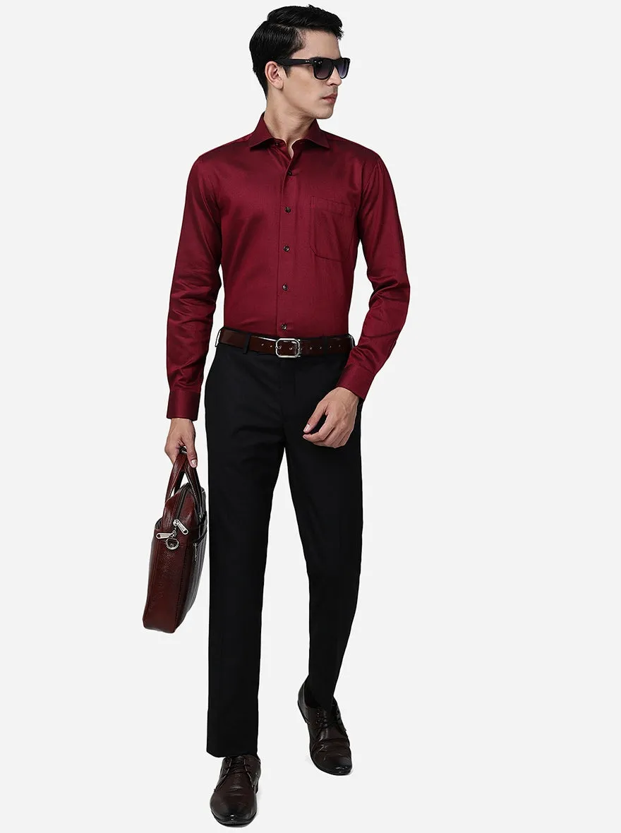 Red Solid Slim Fit Formal Shirt | Metal