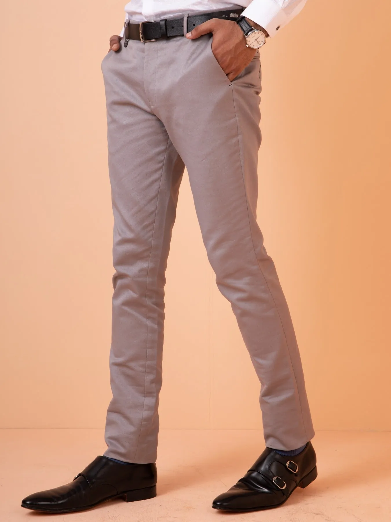 Silver Grey Expandable Chino