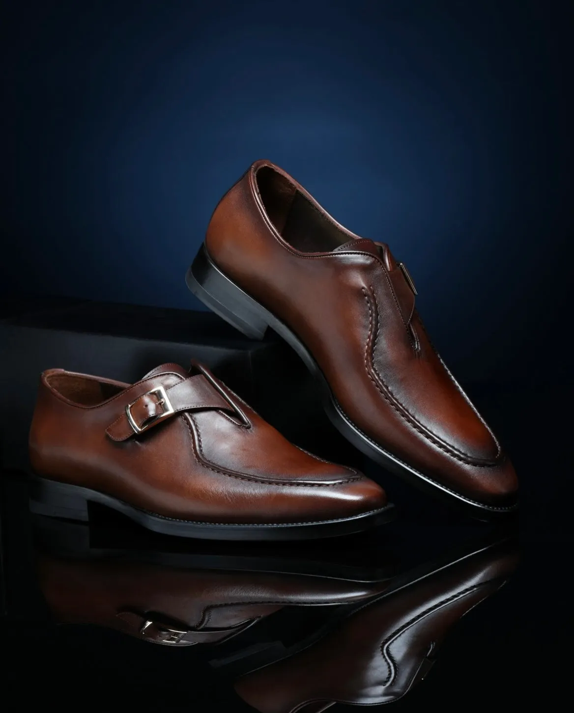 Single Monk Loafers - Cognac