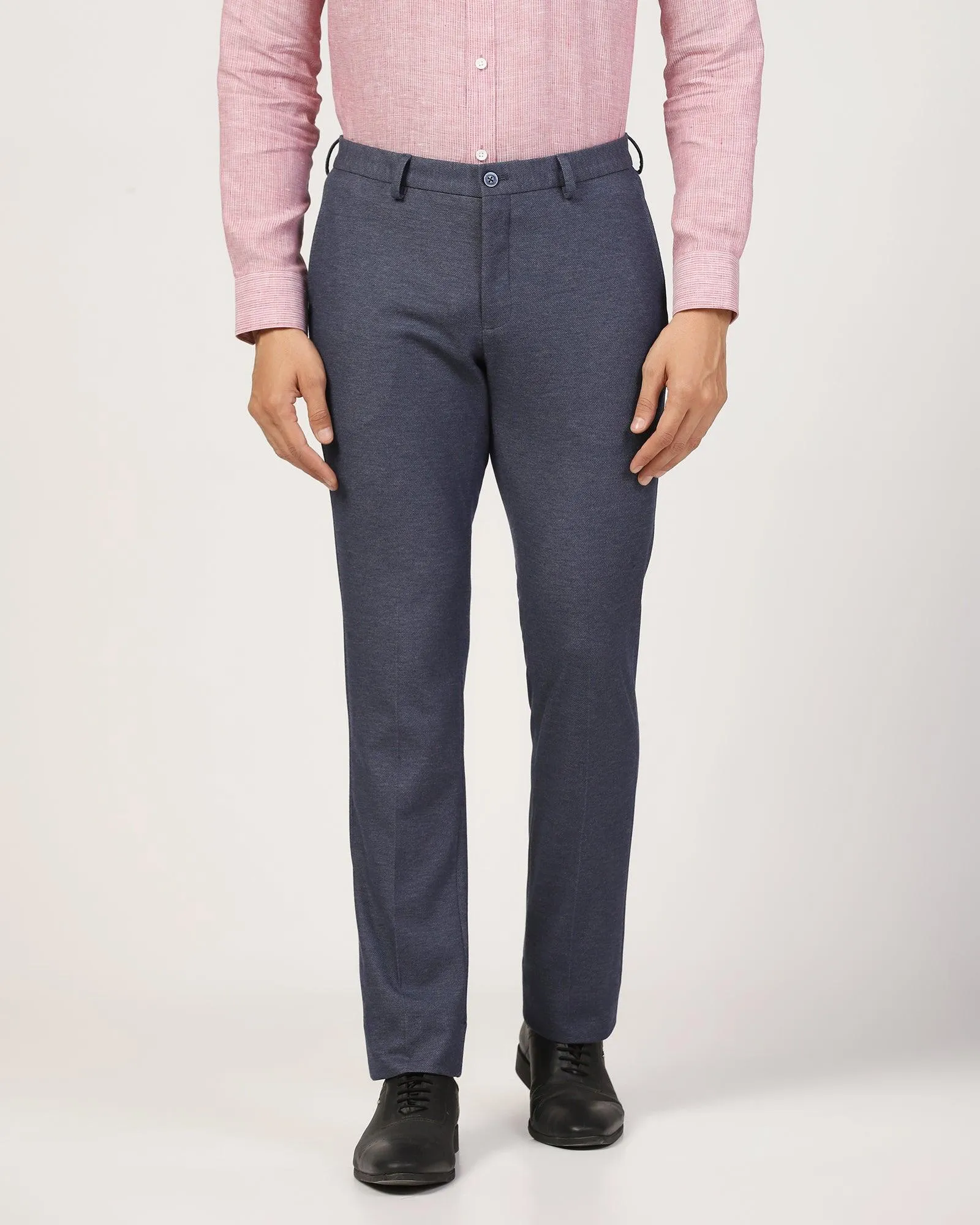 Slim Comfort B-95 Formal Navy Textured Trouser - Pulse