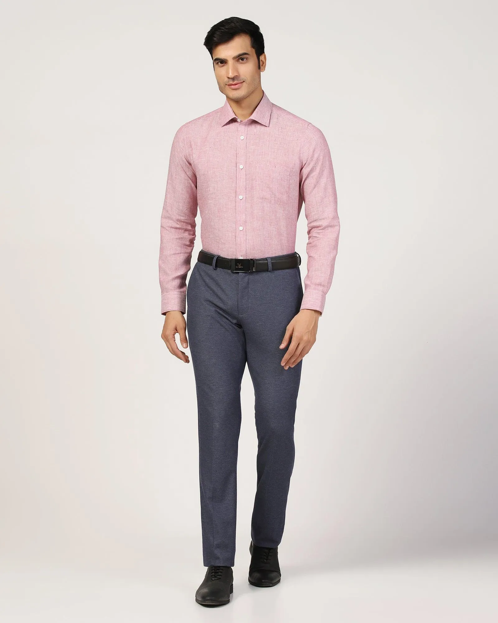 Slim Comfort B-95 Formal Navy Textured Trouser - Pulse