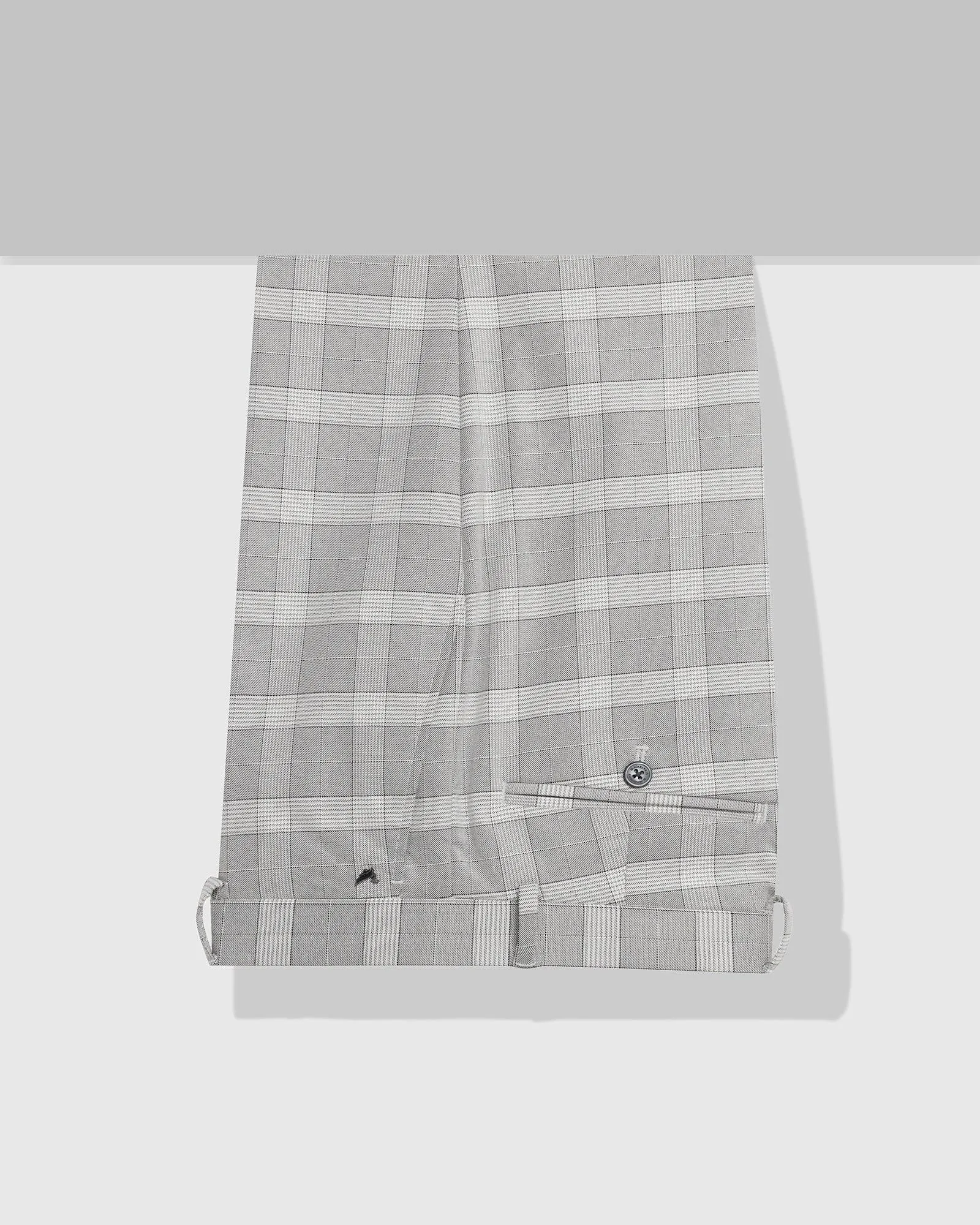 Slim Fit B-91 Formal Grey Check Trouser - Morley