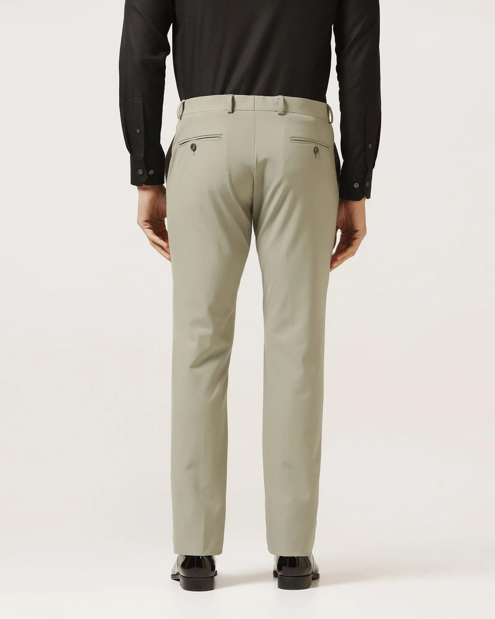 Slim Fit B-91 Formal Olive Solid Trouser - Davidson