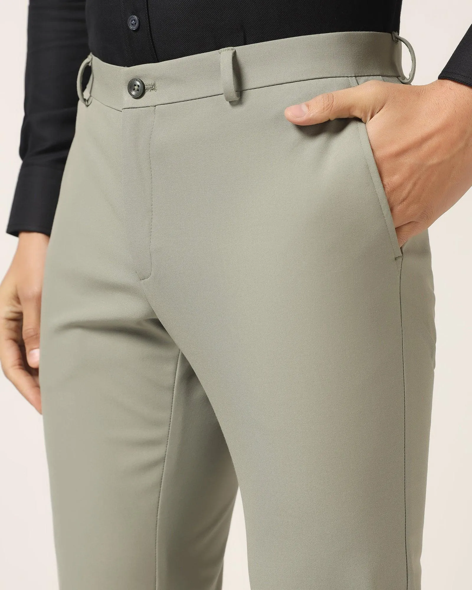 Slim Fit B-91 Formal Olive Solid Trouser - Davidson