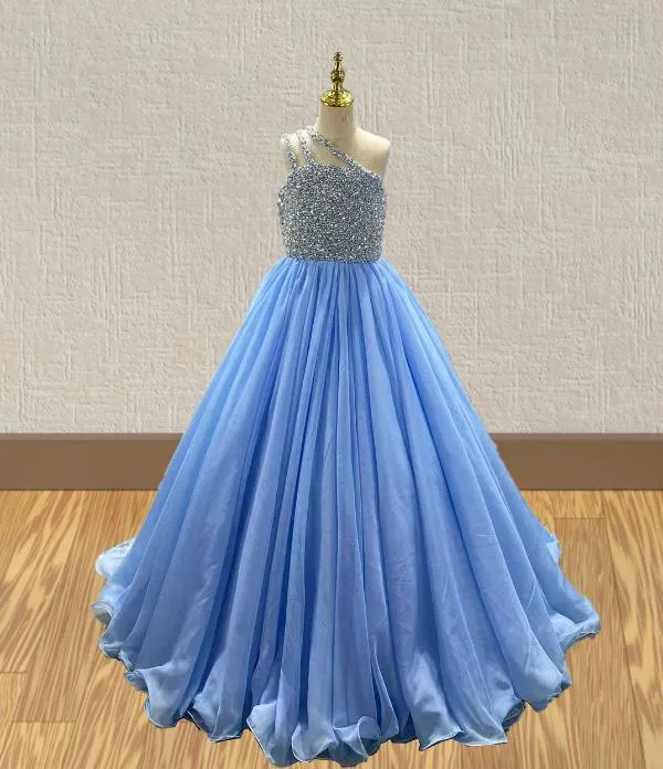 Stunning Beaded Bodice Elegant Young Girl Evening Gown