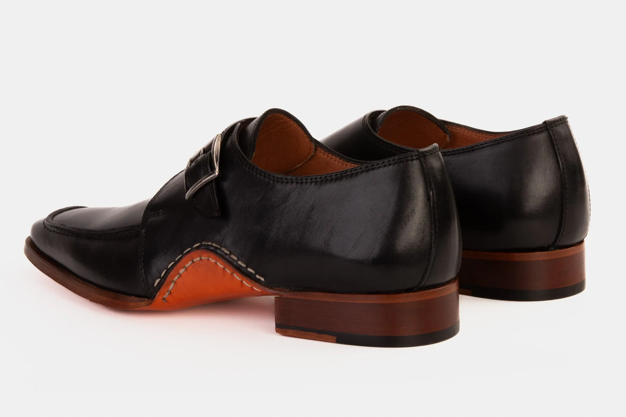 The Hagrid Black Single Monk Strap Handmade Men Shoe