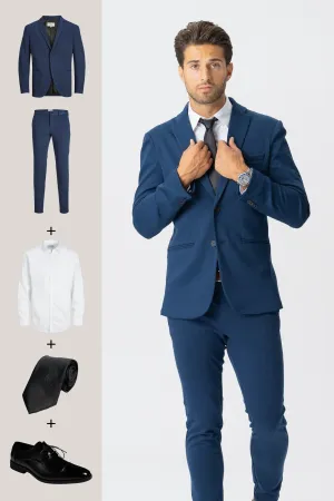 The Original Performance Suit (Blue)   Shirt, Tie & Derby Shoes - Package Deal