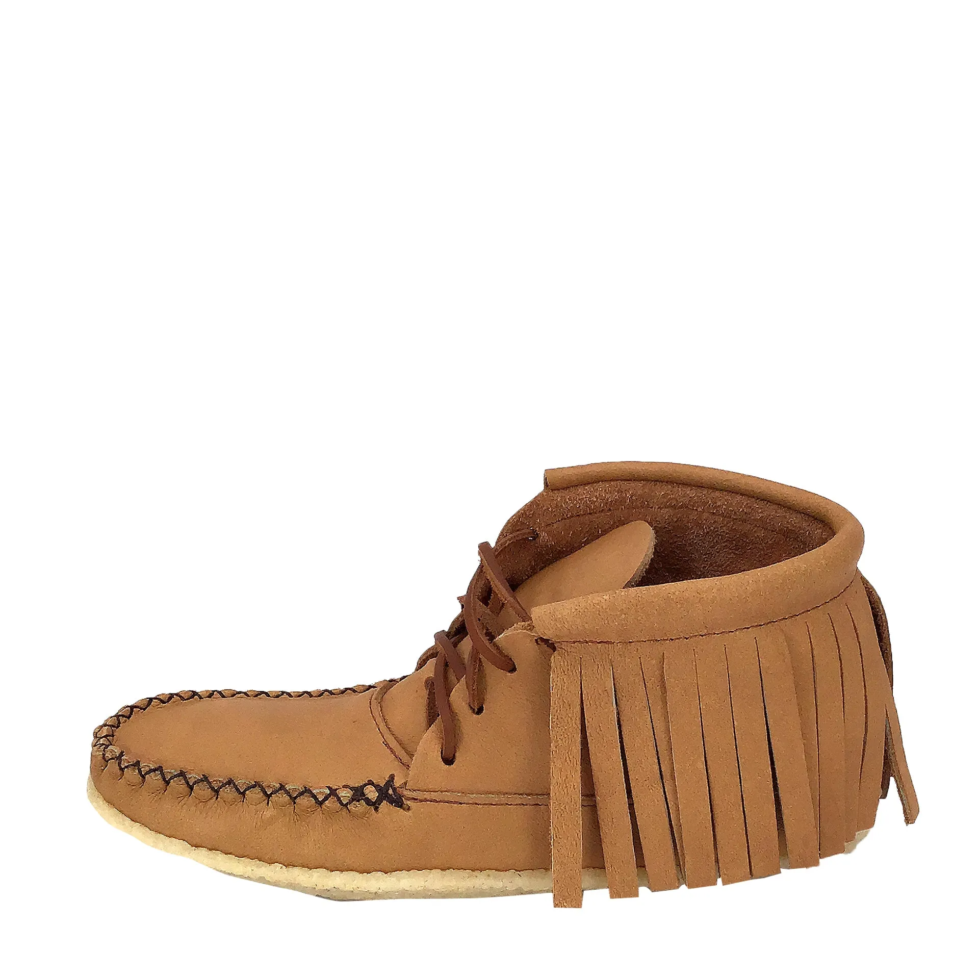 Women's Earthing Moccasins Fringe Ankle Copper Rivet B04219R