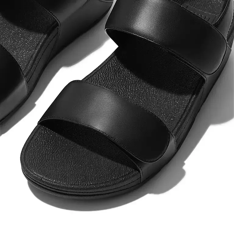 Women's Fitflop Lulu Adjustable Leather Sandals Color: All Black