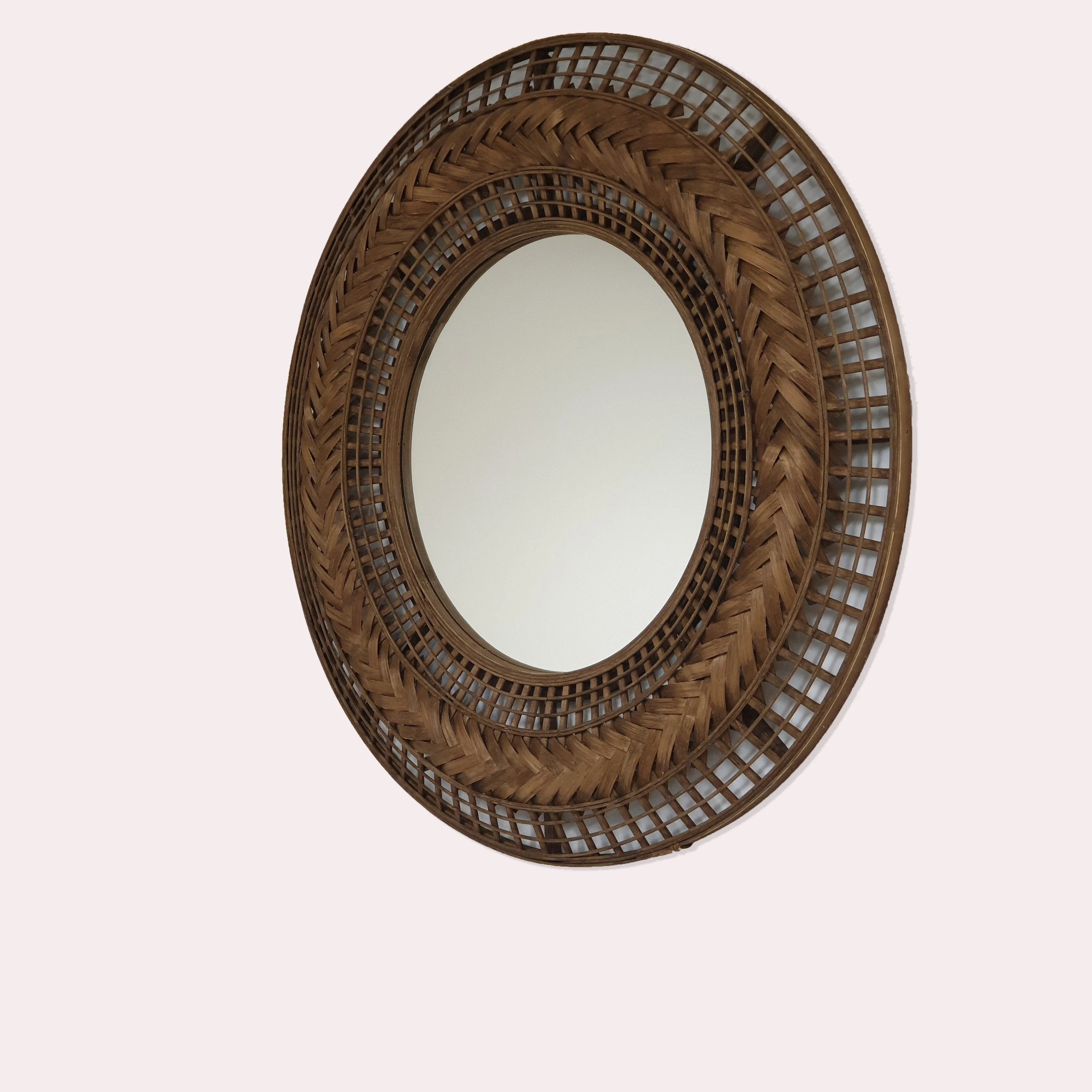 Zulu Mirror Round Brown Wicker by Urban Style